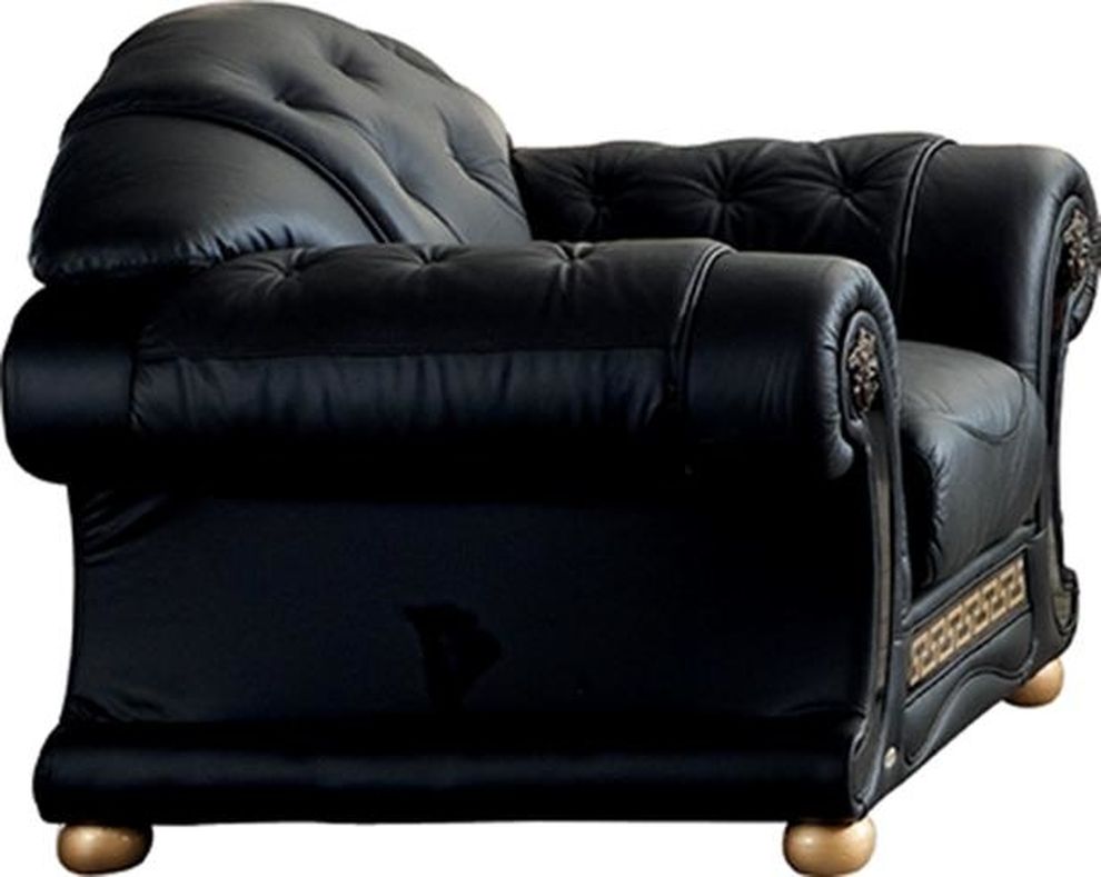 Black royal style tufted button design leather chair by ESF