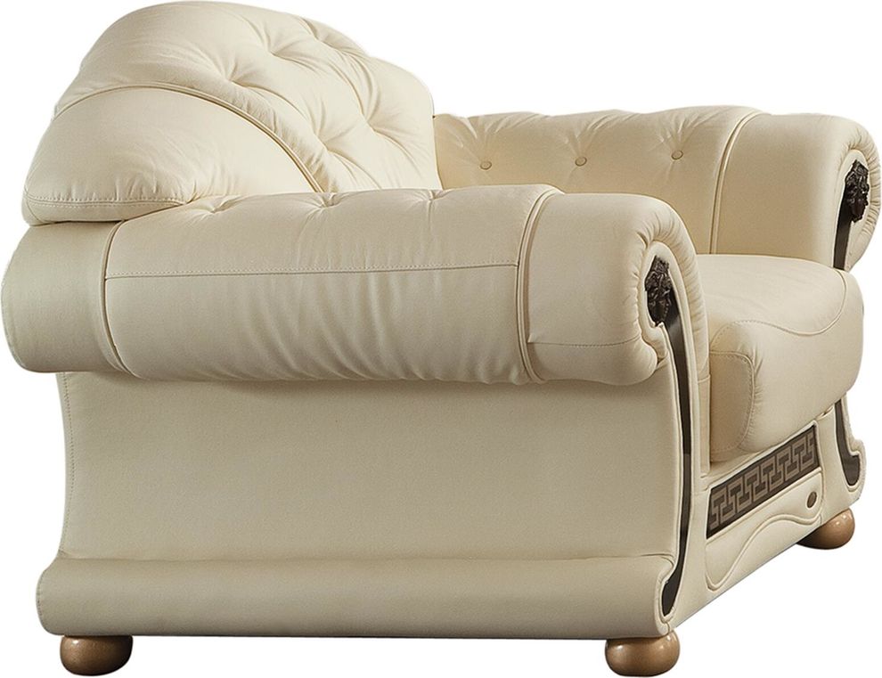 Ivory royal style tufted button design leather chair by ESF