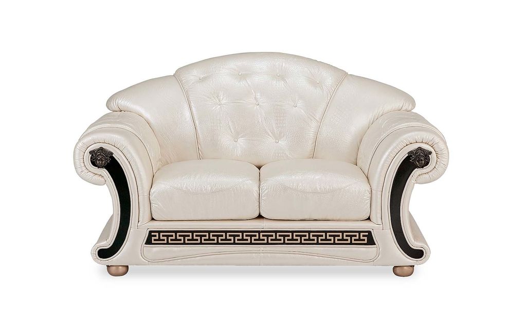 Pearl royal style tufted button design leather loveseat by ESF