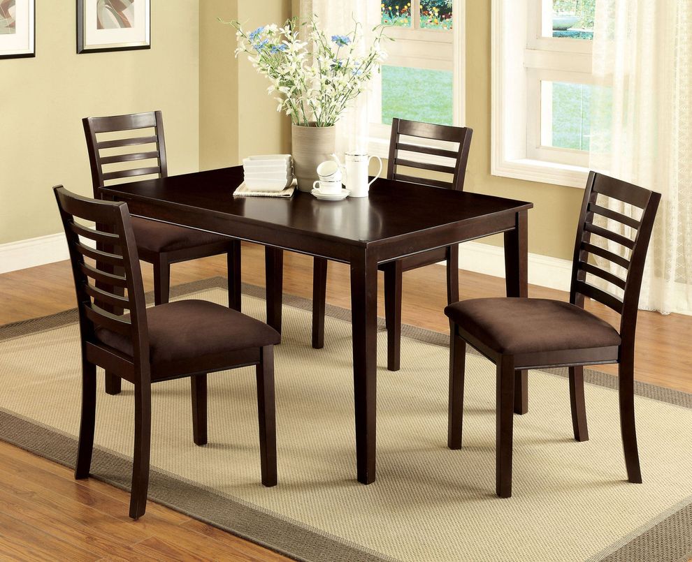 Casual style 5 pcs dining set in espresso by Furniture of America