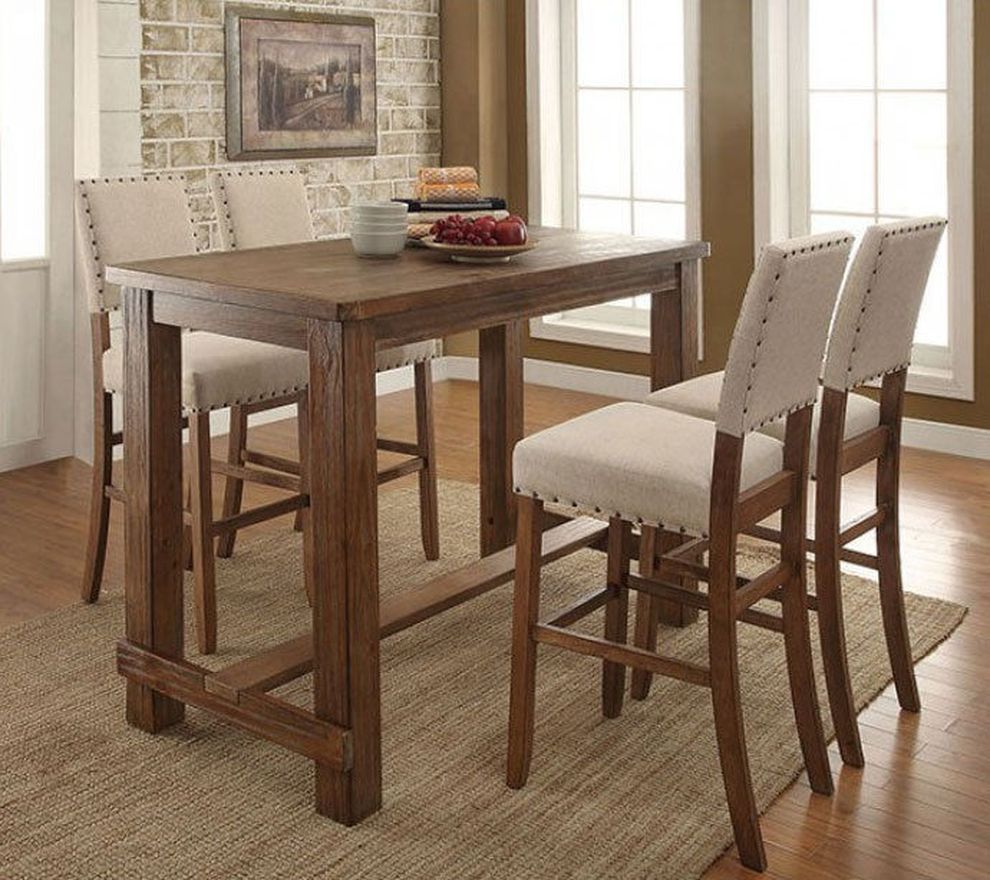 Contemporary style natural tone bar table by Furniture of America