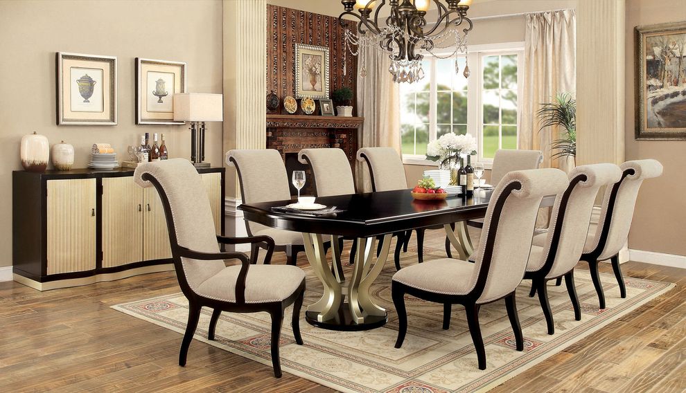 Espresso finish dining table w/ leaf by Furniture of America
