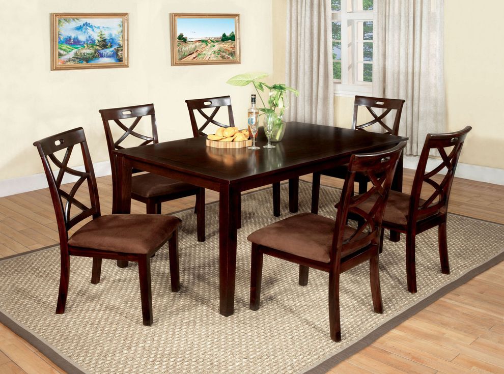 7pcs casual dining table set in espresso by Furniture of America