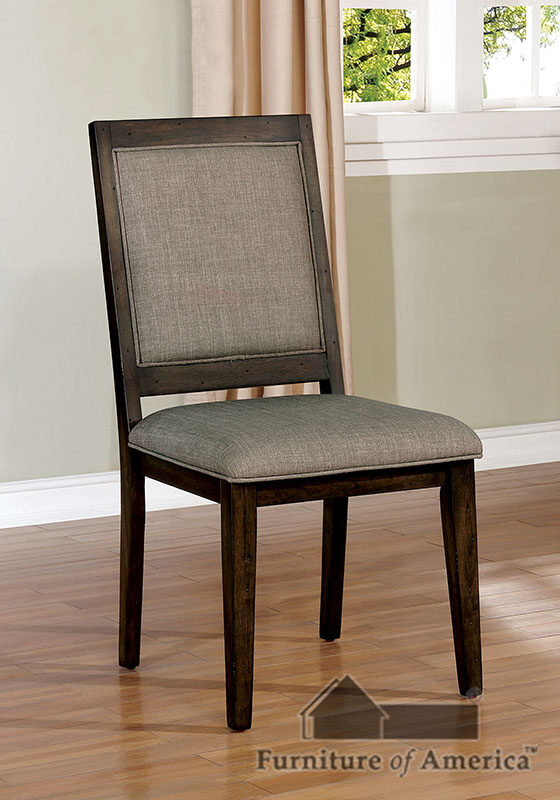 Transitional style walnut wood dining chair by Furniture of America
