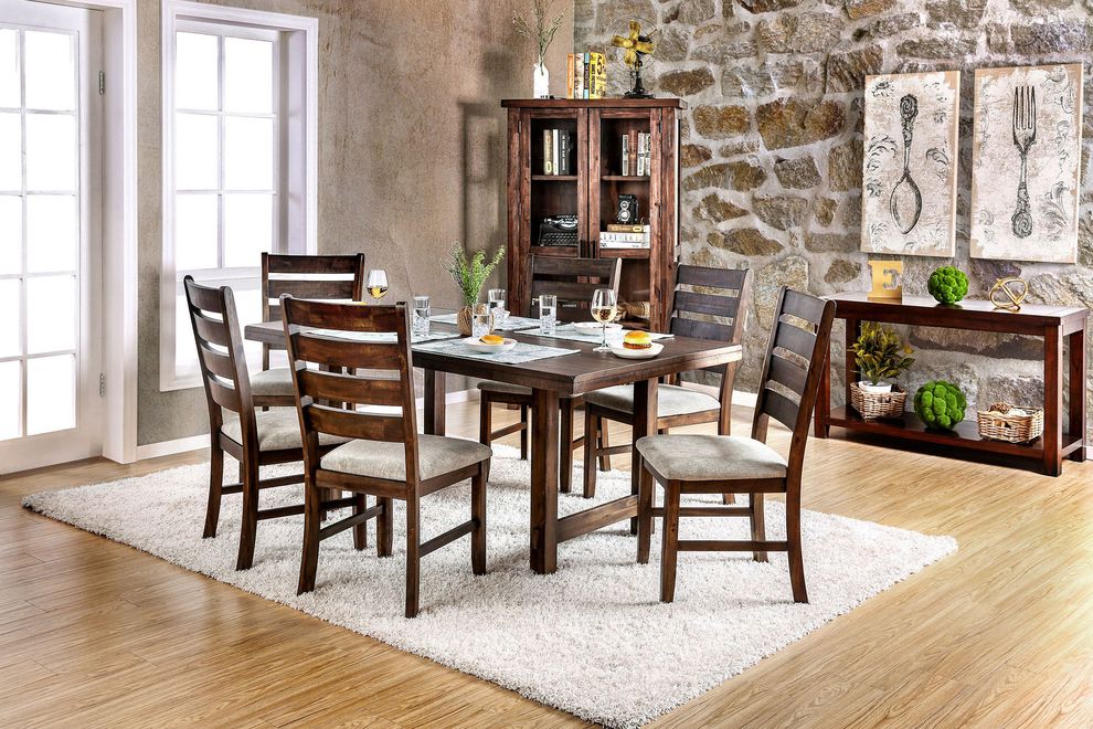 Walnut finish transitional style dining table by Furniture of America