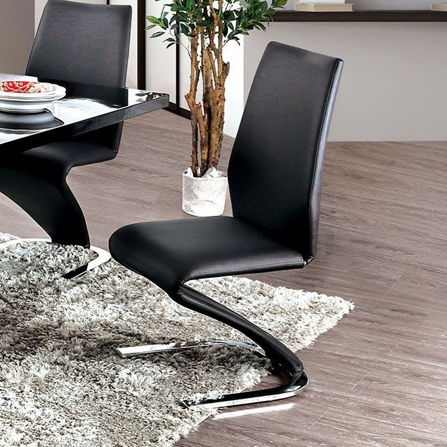 Contemporary black gloss finish dining chair by Furniture of America