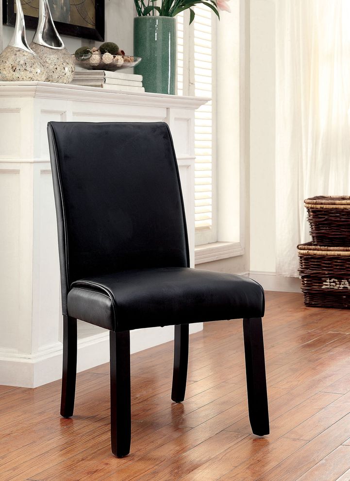 Casual style black leatherette chair by Furniture of America