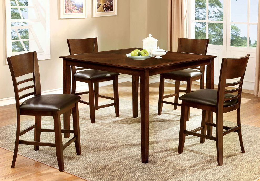 5pcs set of counter height table + chairs by Furniture of America