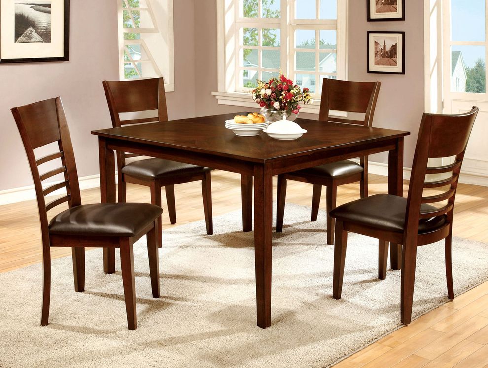 Square shaped casual style 5pcs dining set by Furniture of America