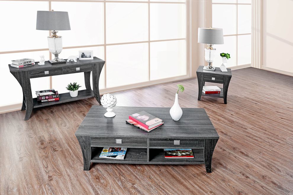Gray wood / replicated wood coffee table by Furniture of America