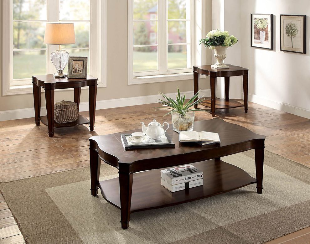 Walnut transitional style coffee table by Furniture of America