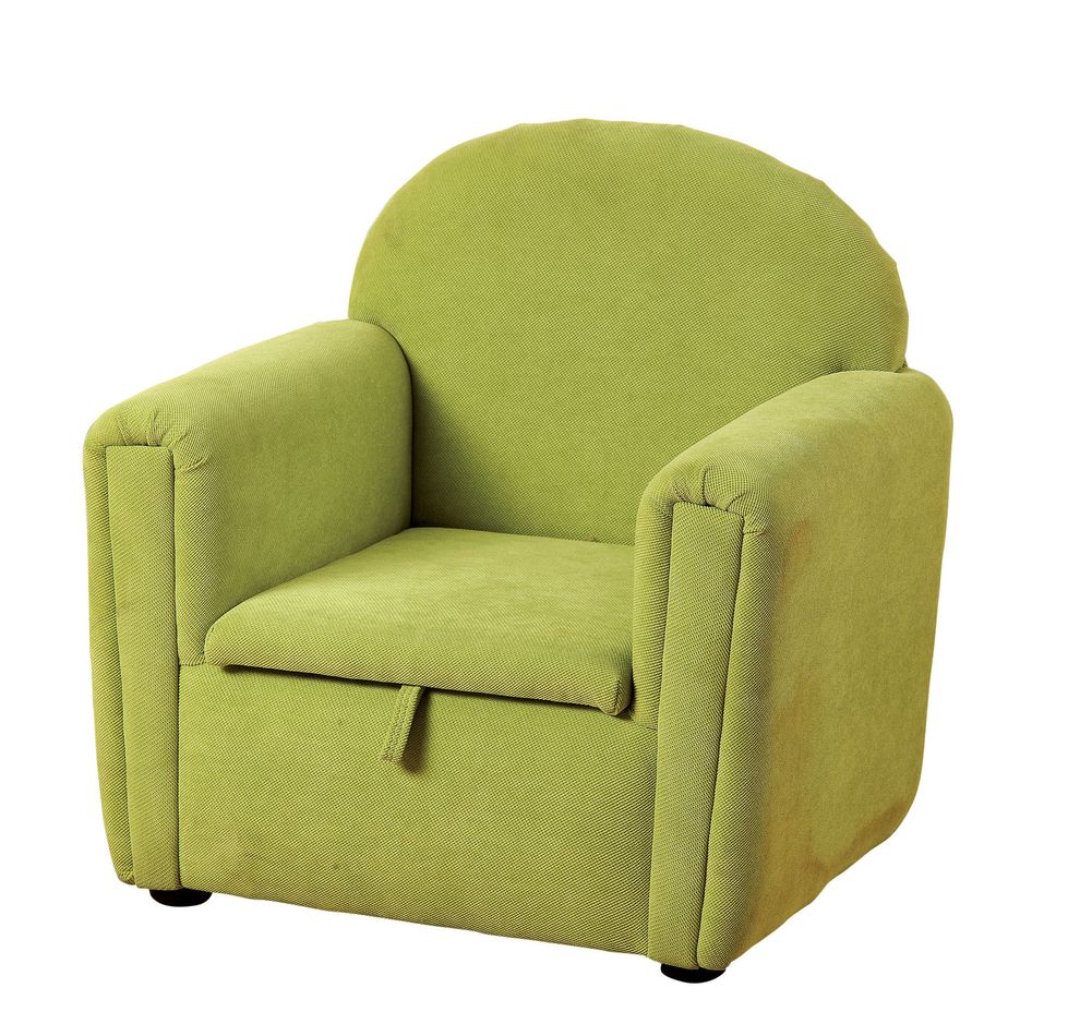 Green fabric kids chair by Furniture of America