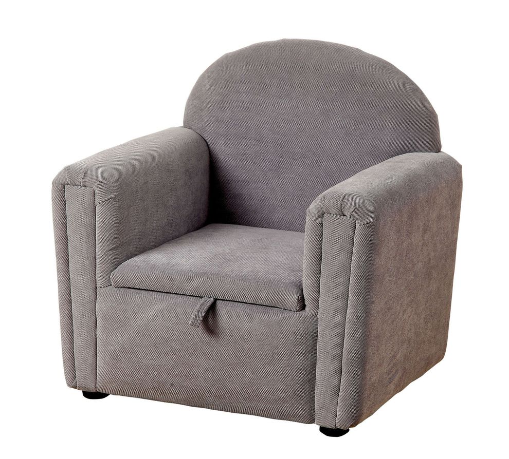 Gray fabric kids chair by Furniture of America