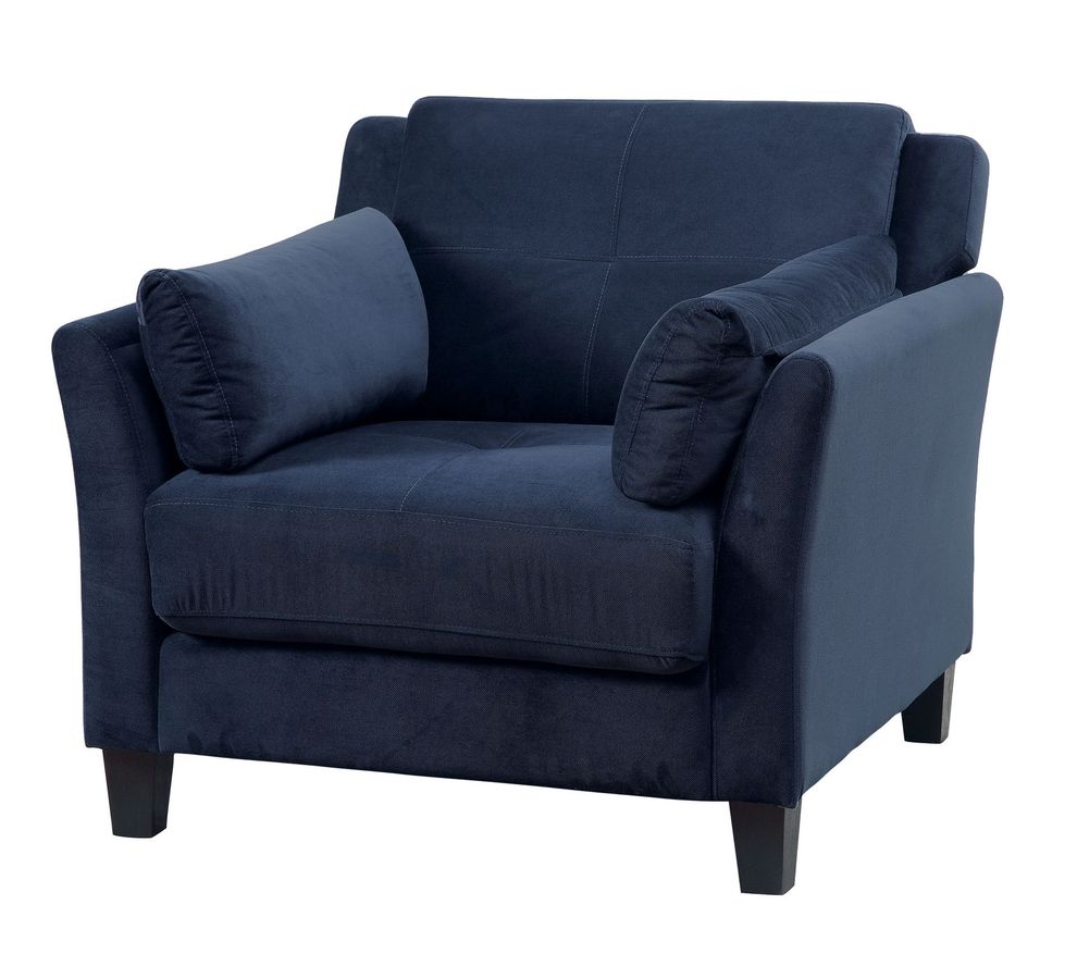 Navy flannelette fabric affordable chair by Furniture of America