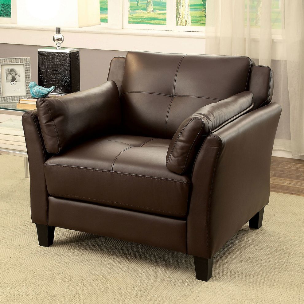 Casual brown contemporary affordable chair by Furniture of America