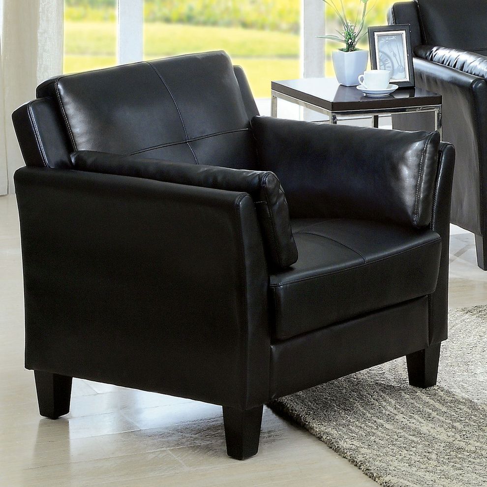 Casual black contemporary affordable chair by Furniture of America