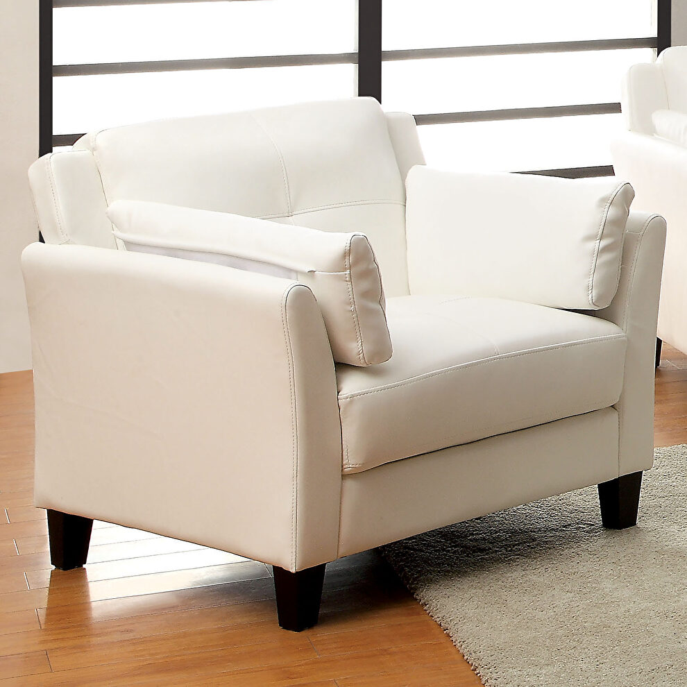 Casual white contemporary affordable chair by Furniture of America