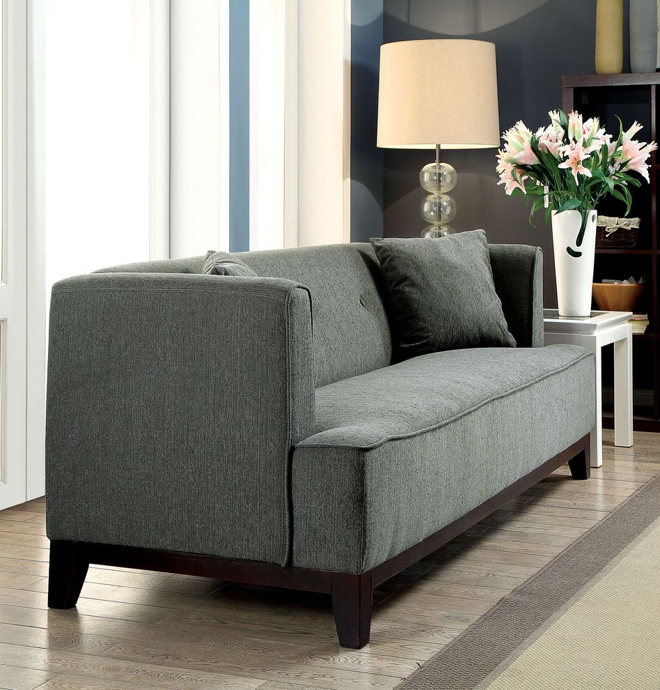 Dark teal fabric transitional style loveseat by Furniture of America