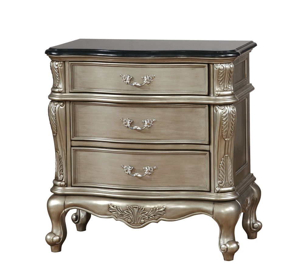 Traditional style nightstand in gold finish by Furniture of America