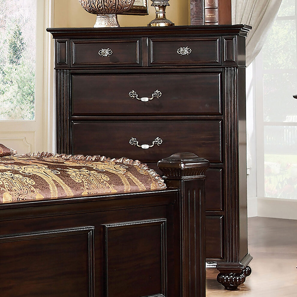 Dark walnut chest in traditional style by Furniture of America