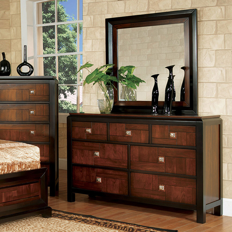 Transitional unique styling modern dresser by Furniture of America