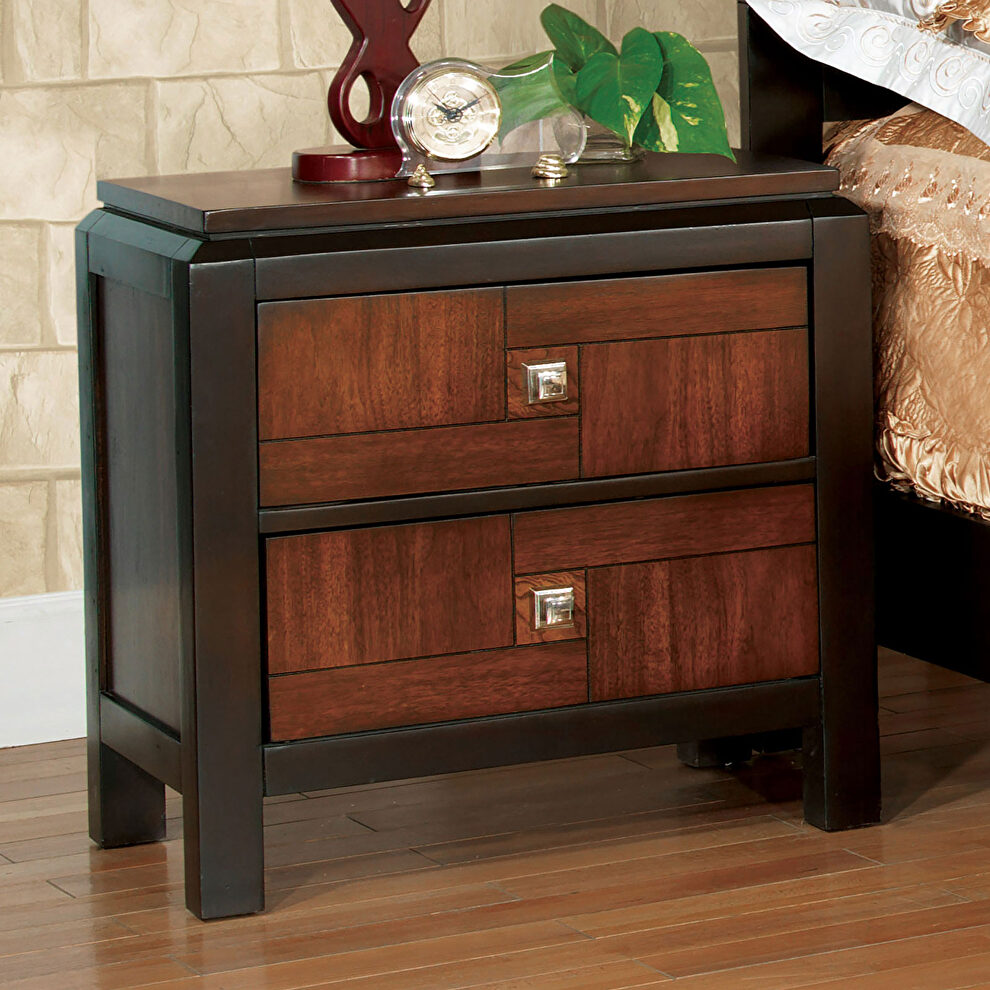 Transitional unique styling modern nightstand by Furniture of America