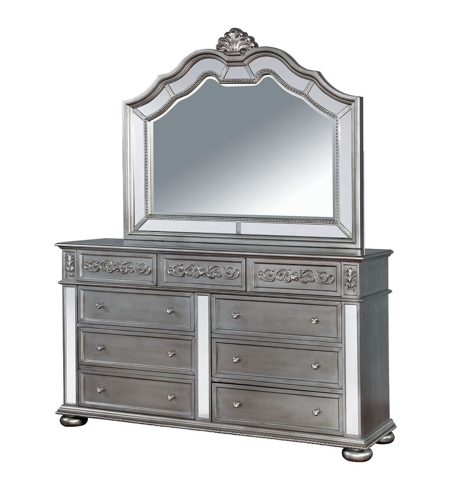 Classic dreser with mirrored accents by Furniture of America