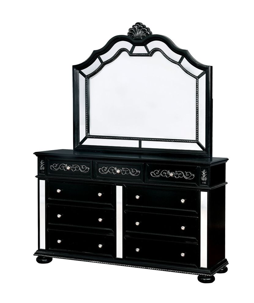 Classic dresser with mirrored accents by Furniture of America