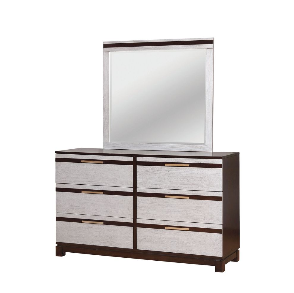 Silver/espresso two-toned dresser by Furniture of America