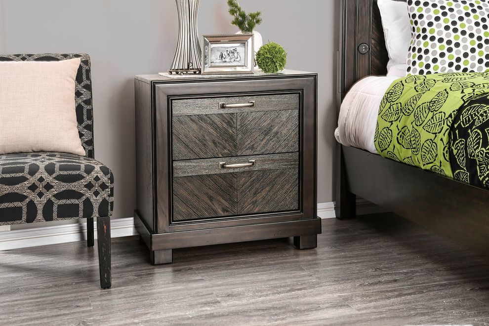 Espresso transitional style nightstand by Furniture of America