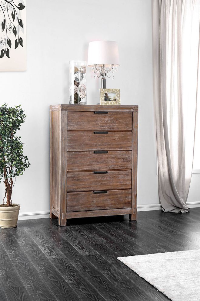 Weathered light oak chest by Furniture of America