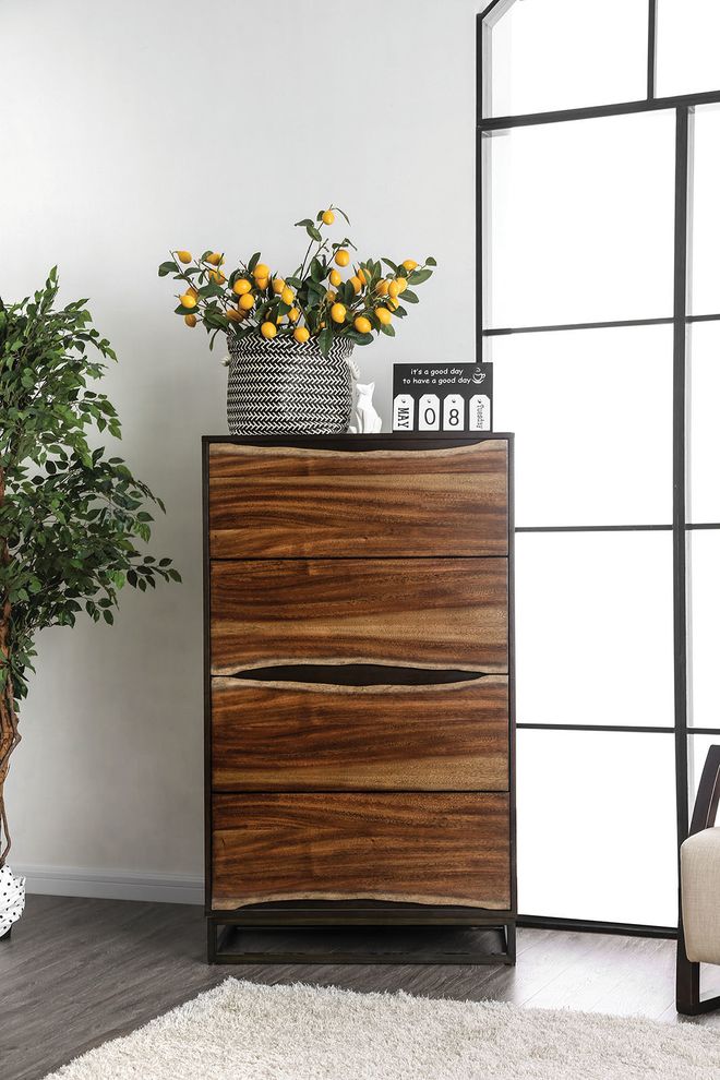 Two-toned man-made design chest by Furniture of America