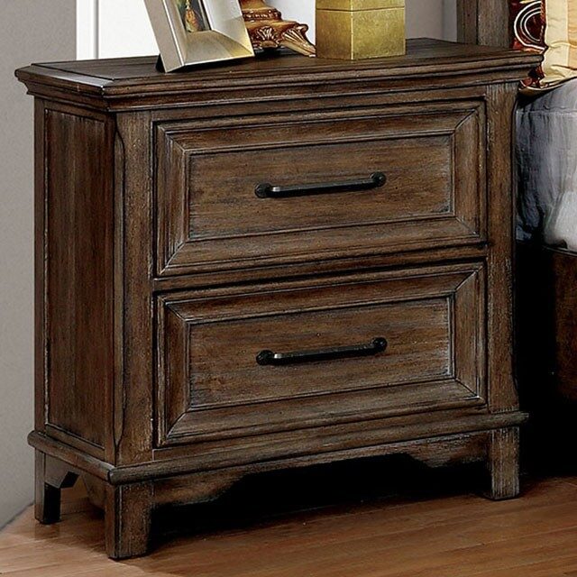 Two-toned man-made design transitional nightstand by Furniture of America
