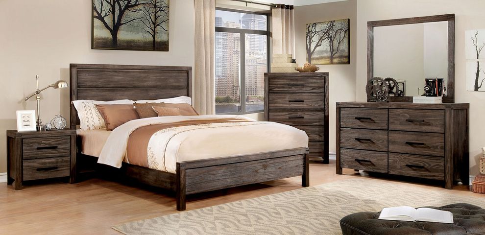 High headboard modern king bed by Furniture of America