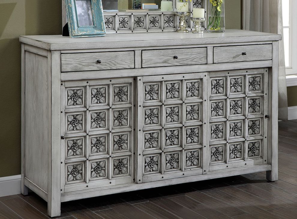 Antique light gray finish dresser by Furniture of America