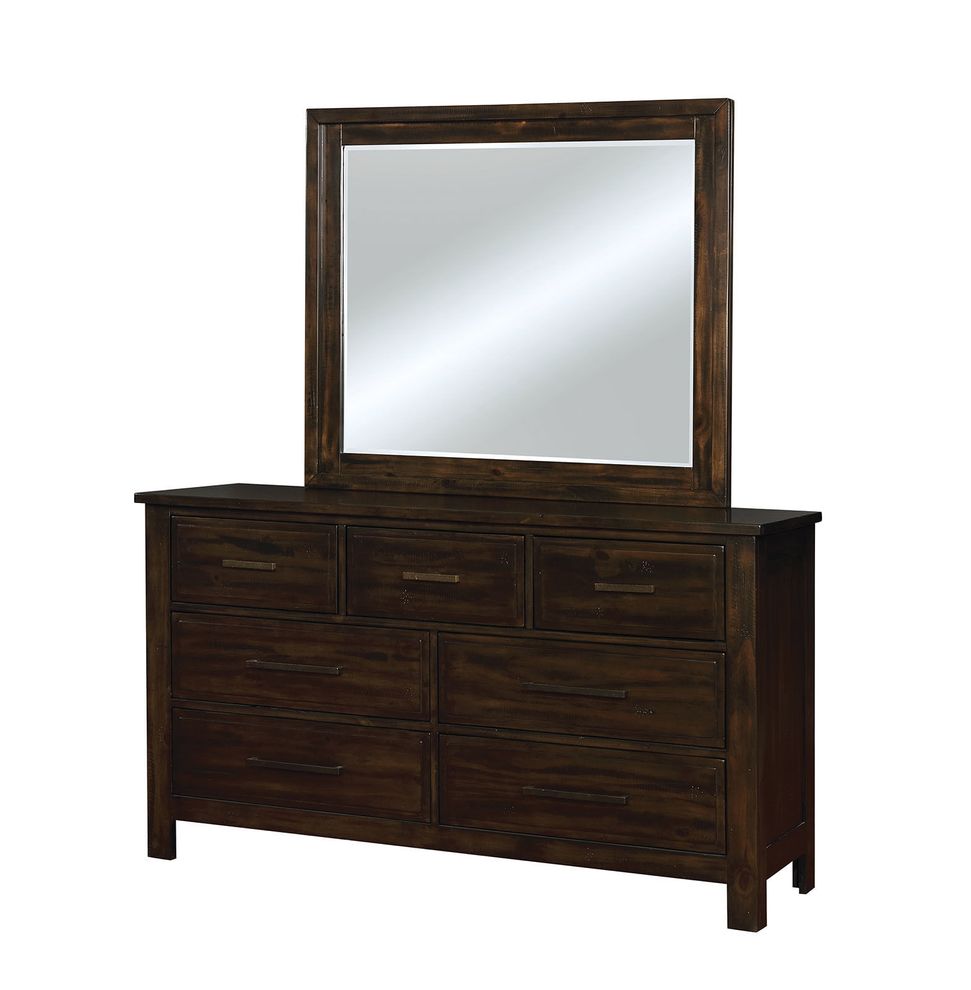 Dark walnut transitional style dresser by Furniture of America