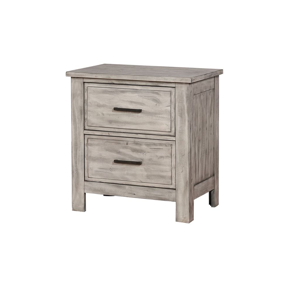 Two-toned gray transitional style nightstand by Furniture of America