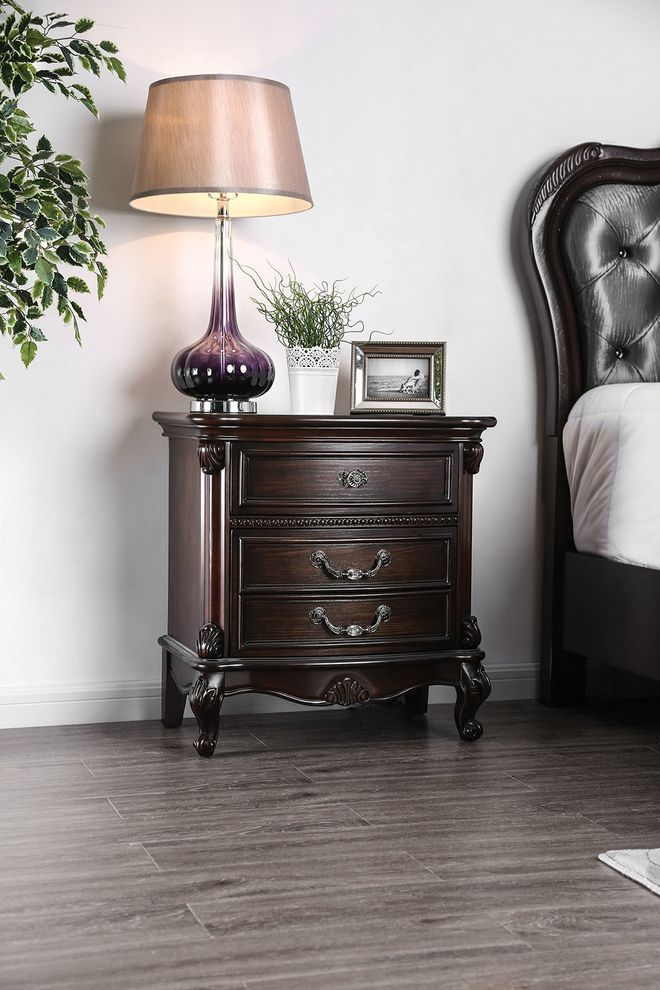 Solid wood traditional nightstand by Furniture of America