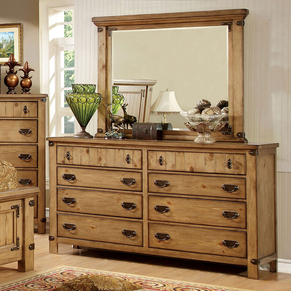 Weathered elm finish cottage style dresser by Furniture of America