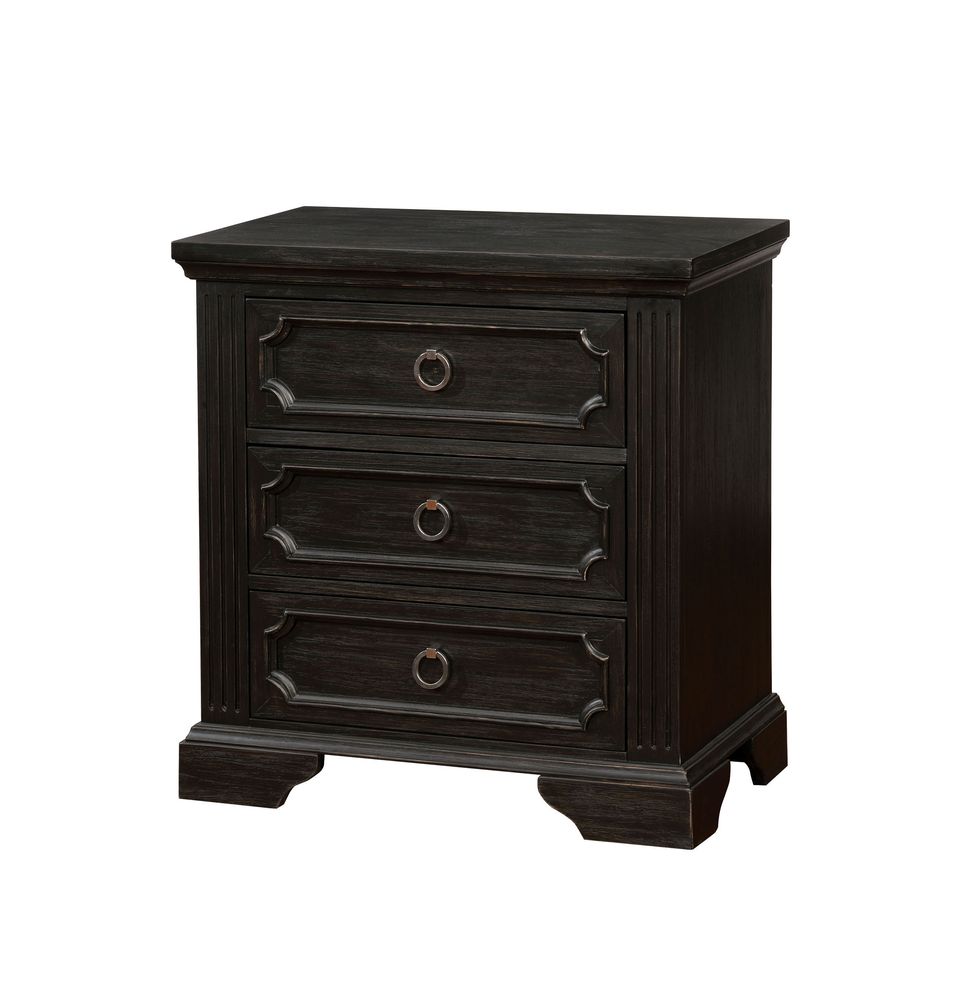 Night stand in black finish by Furniture of America