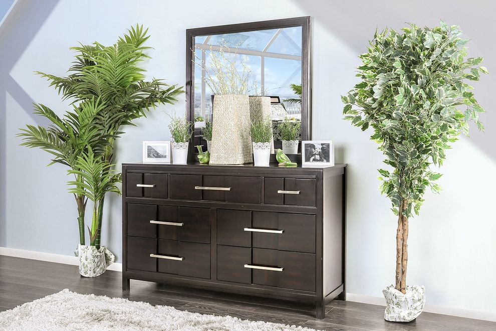 Stylish and affordable espresso dresser by Furniture of America