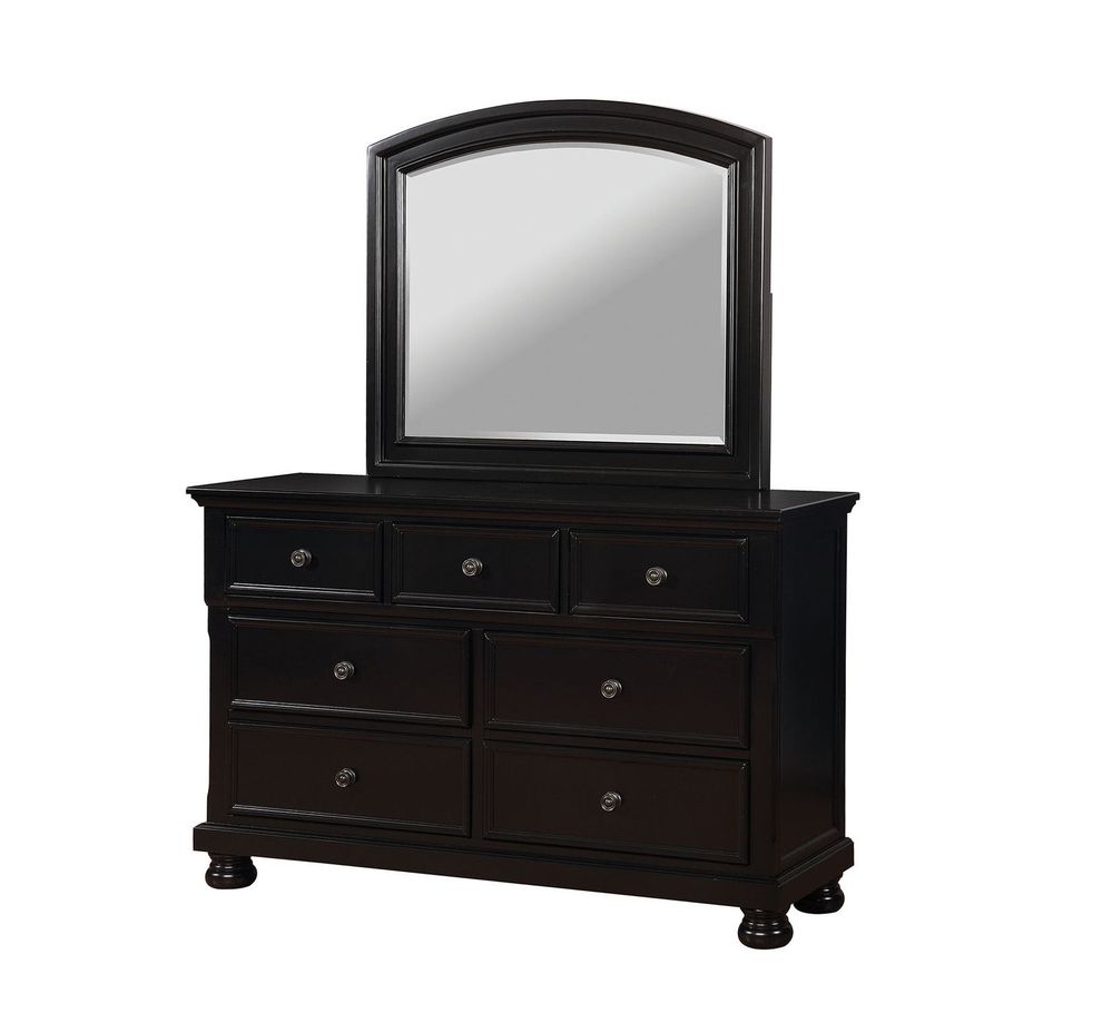 Black traditional finish dresser by Furniture of America