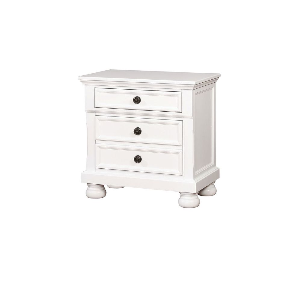 White traditional finish nightstand by Furniture of America