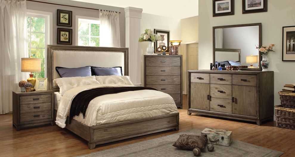 Tranitional style natural ash finish king bed by Furniture of America