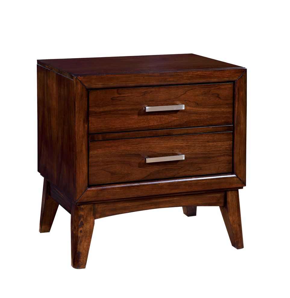 Cherry finish contemporary style nightstand by Furniture of America