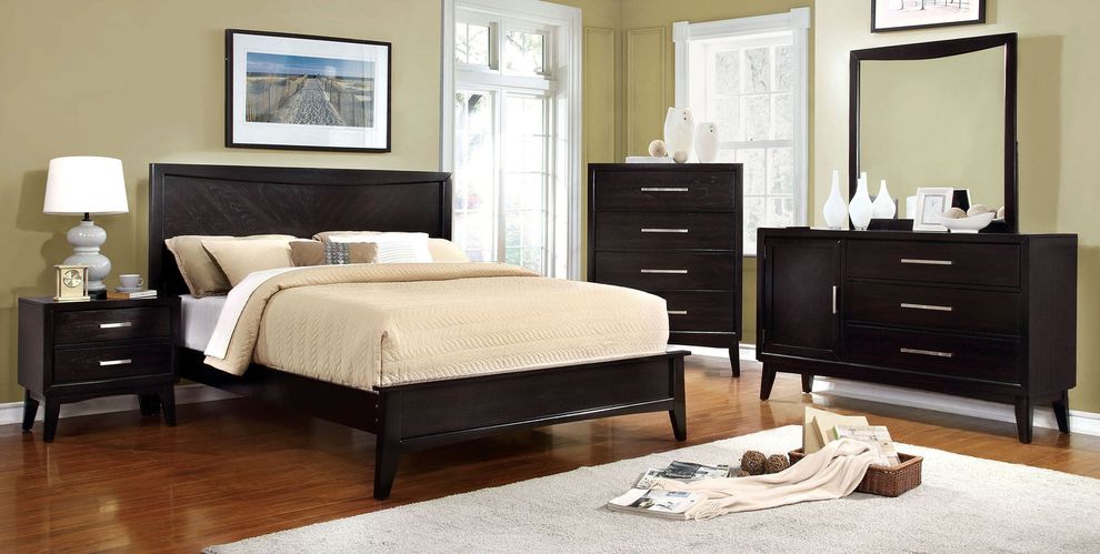 Espresso finish contemporary style full bed by Furniture of America