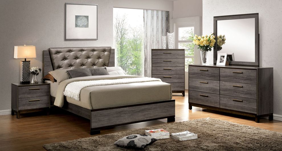 Contemporary ash gray two-toned full bed by Furniture of America