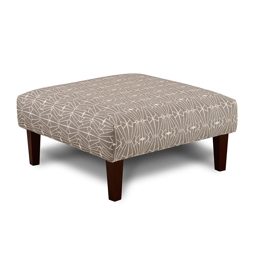 Neutral ivory fabric color ottoman us-made by Furniture of America
