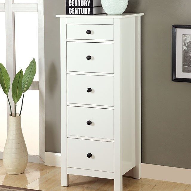 White contemporary storage chest by Furniture of America