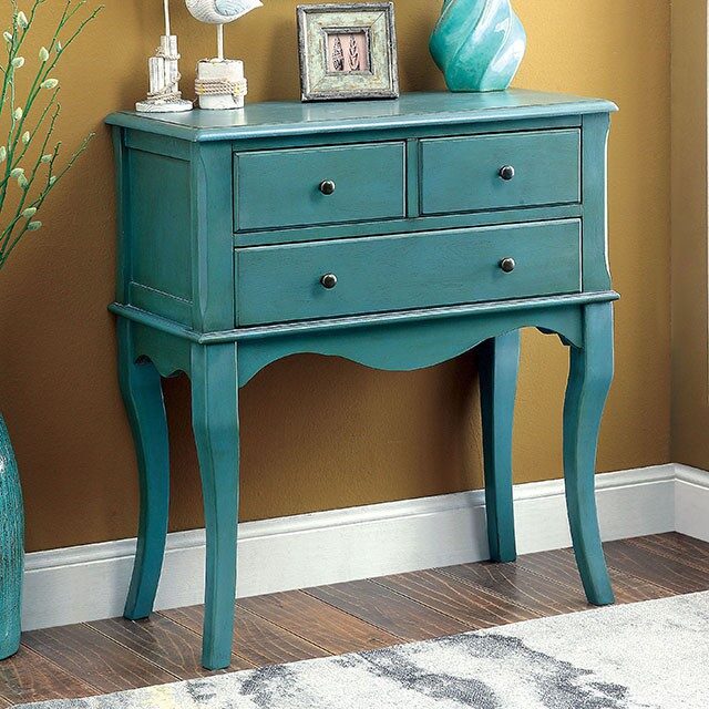 Antique teal traditional hallway cabinet by Furniture of America